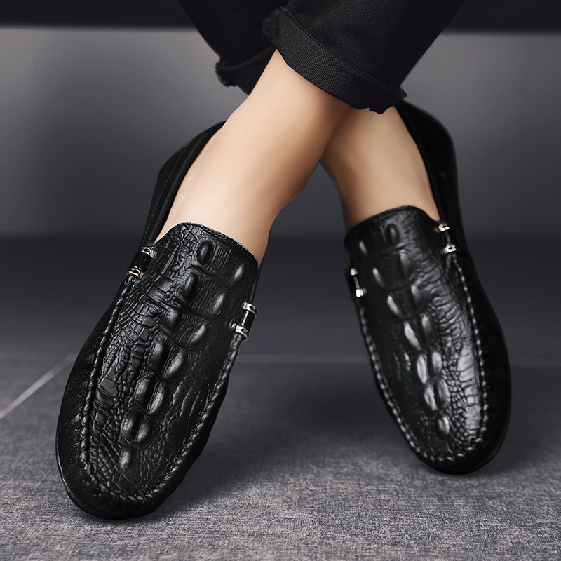 Doudou shoes men's crocodile pattern trendy shoes