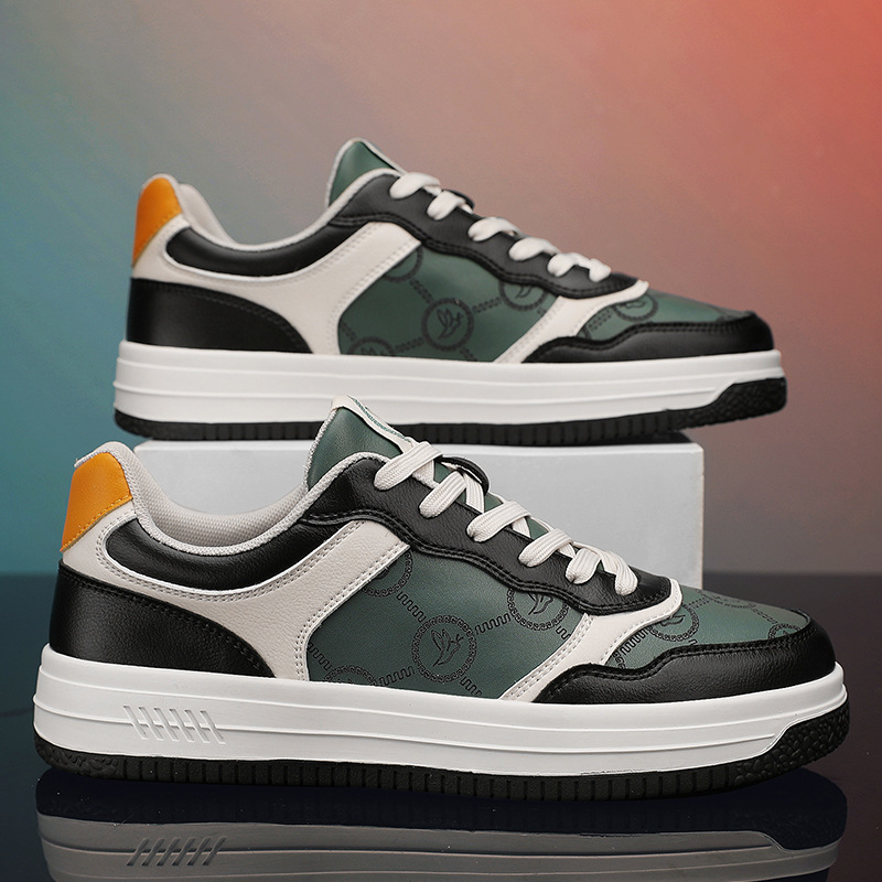 Beige gree nmatching trendy sports sneakers