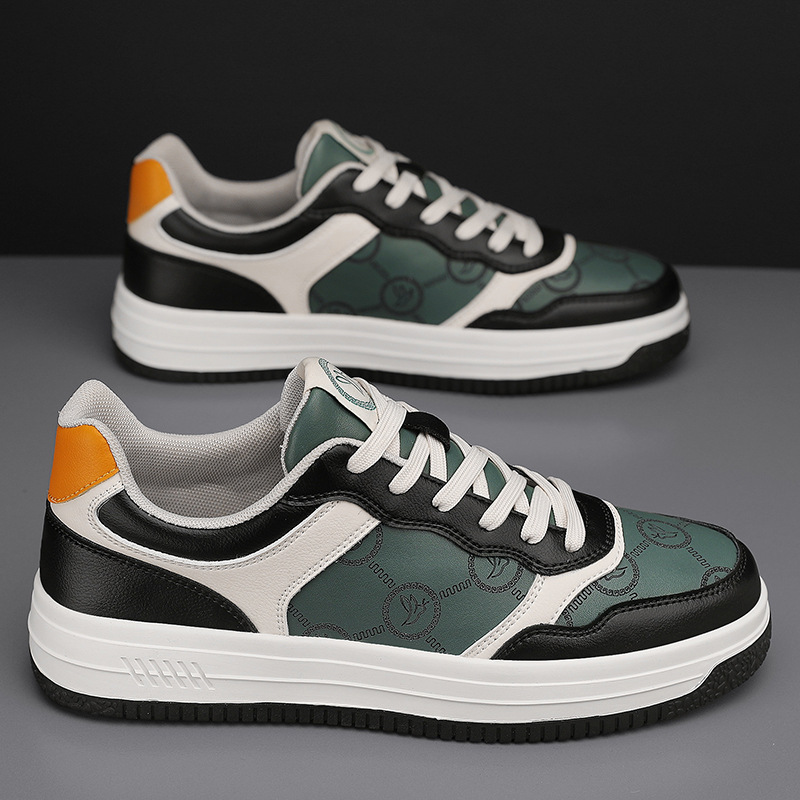 Beige gree nmatching trendy sports sneakers