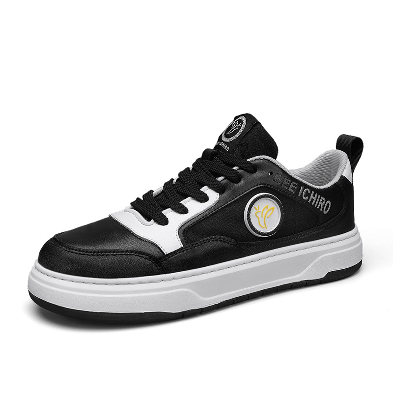 Black casual breathable trendy sneakers new fashion men's shoes