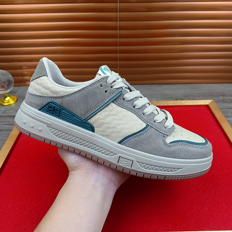 Breathable and versatile low-top nubuck leather military sneakers