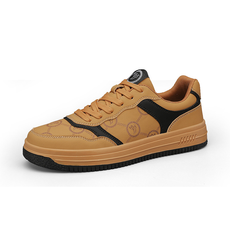 Wheat color matching trendy sports sneakers