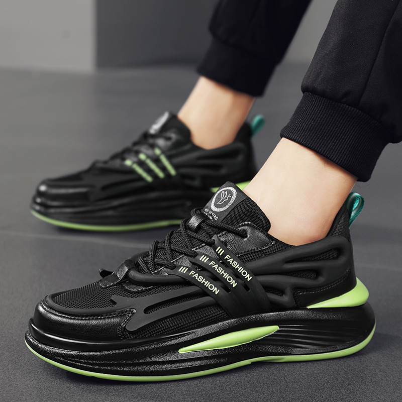 Thick-soled and elevated casual film-absorbent soft-soled mesh sneakers