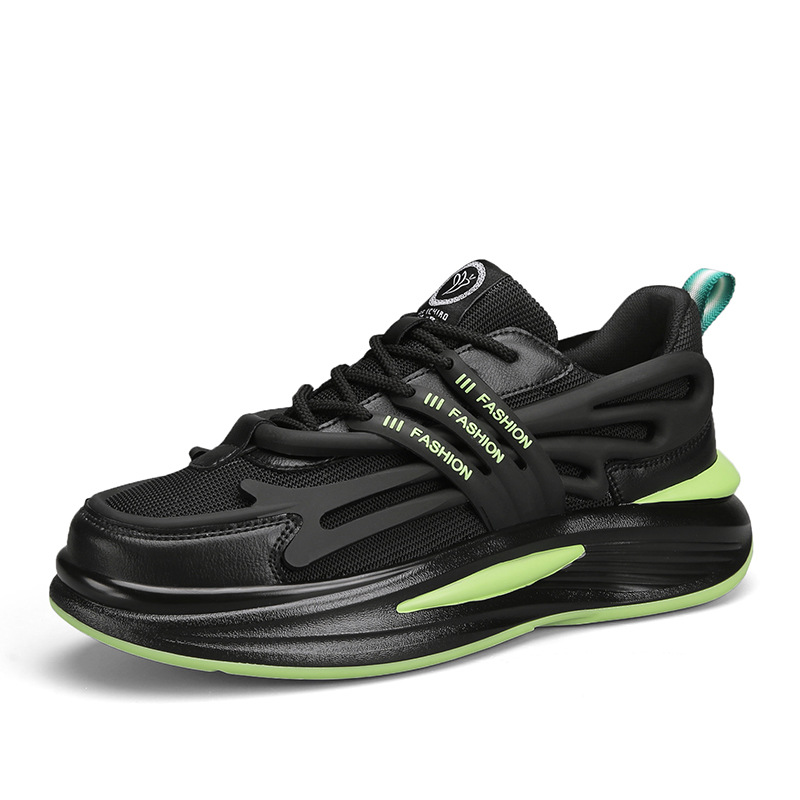 Thick-soled and elevated casual film-absorbent soft-soled mesh sneakers
