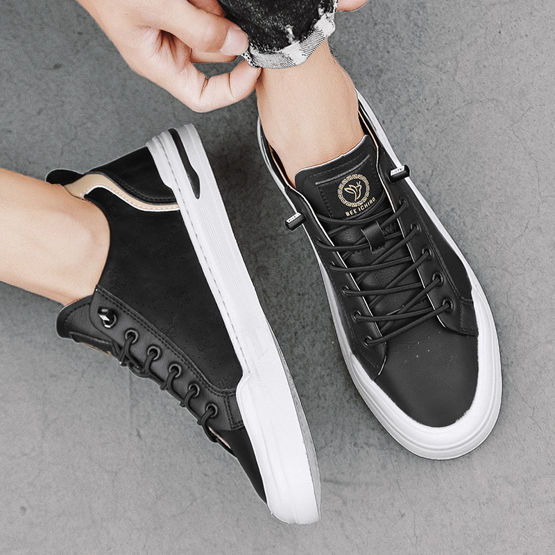 Four Seasons Casual Leather Shoes Lazy Slip-ons