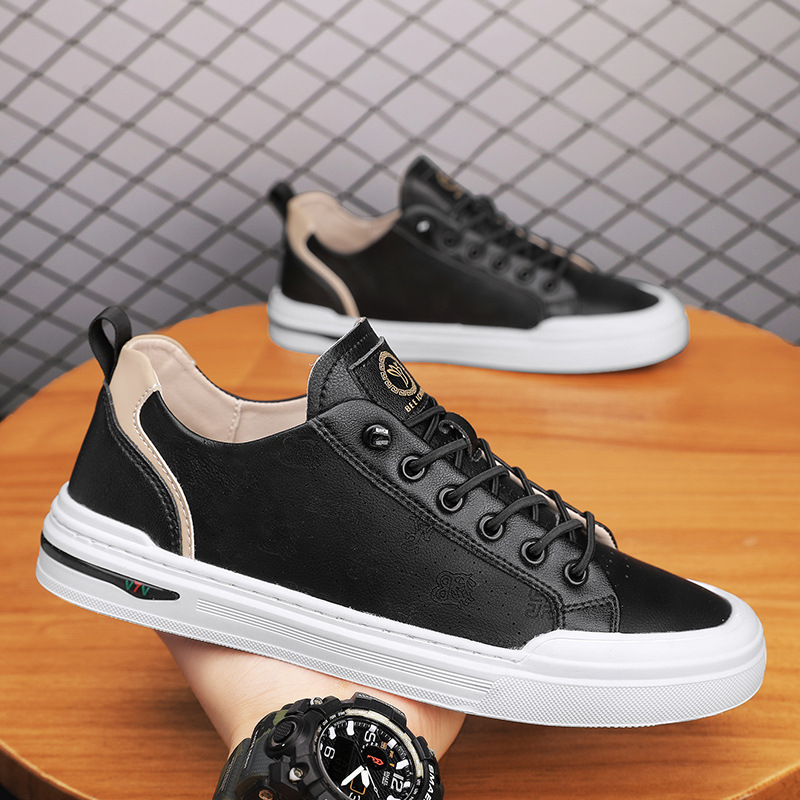 Four Seasons Casual Leather Shoes Lazy Slip-ons